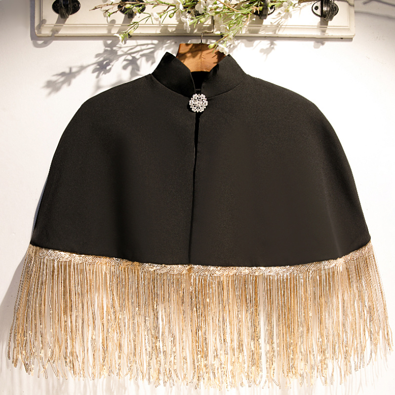Tassel Fringe Trim - Donna primavera estate nero contrasto colore