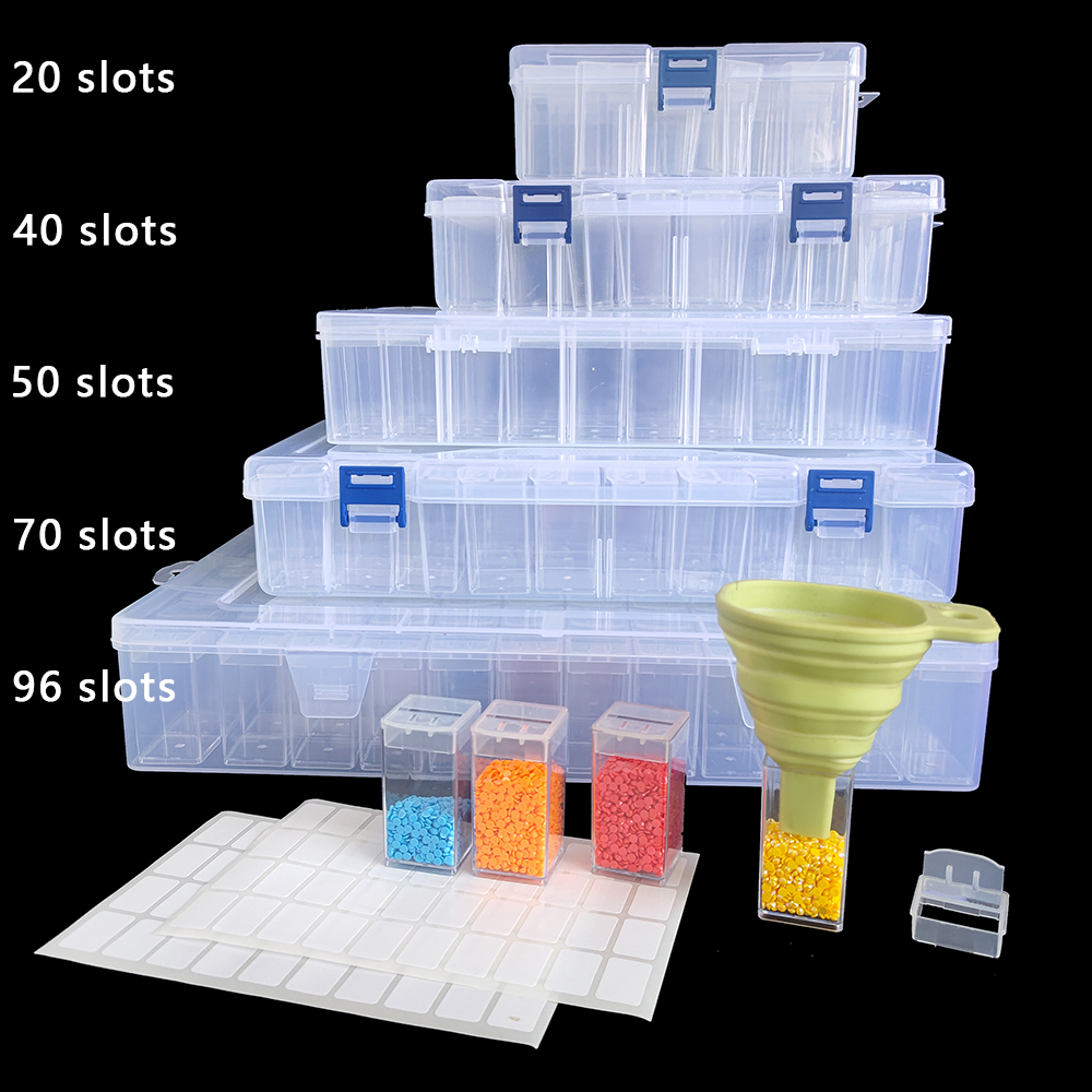 Craft Embellishment Storage - Scatola di Stoccaggio Quadrata in Plastica