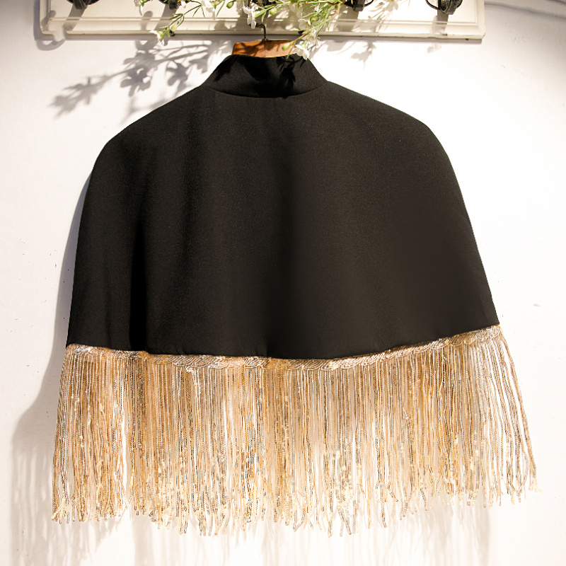 Donna primavera estate nero co - Tassel Fringe Trim recensione e prezzo