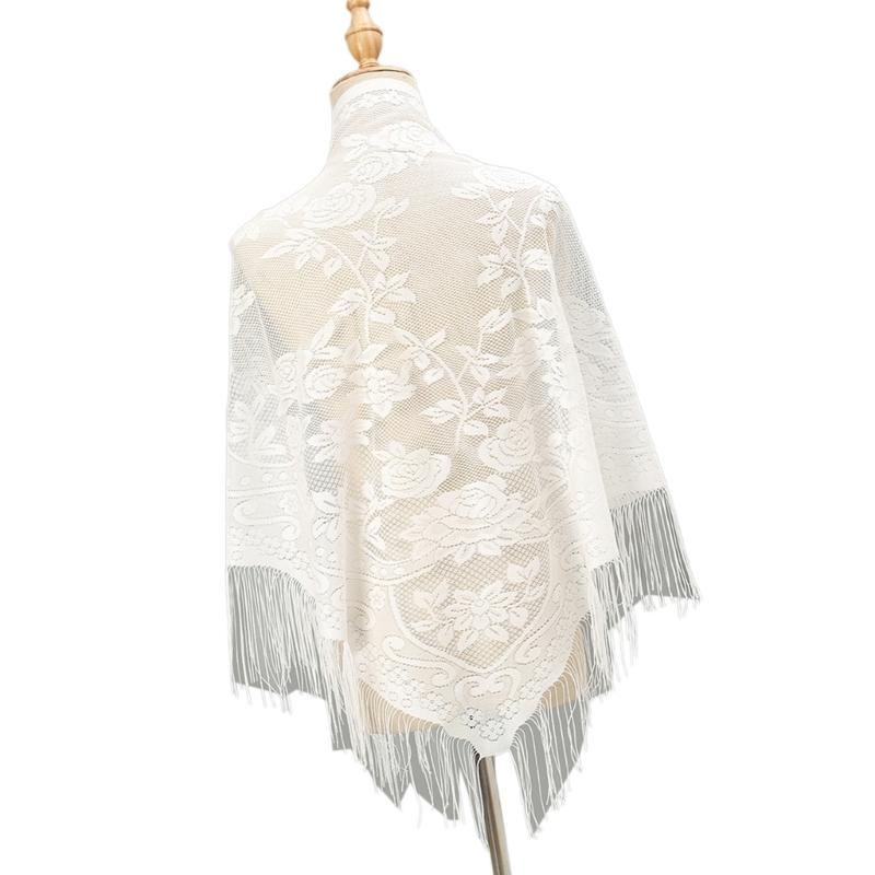 652F Elegante sciarpa in pizzo - Tassel Fringe Trim recensione e prezzo